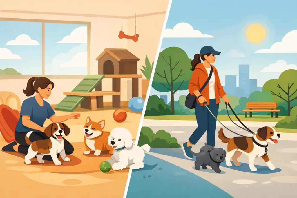 Dog Daycare vs Dog Walking: Which Fits?