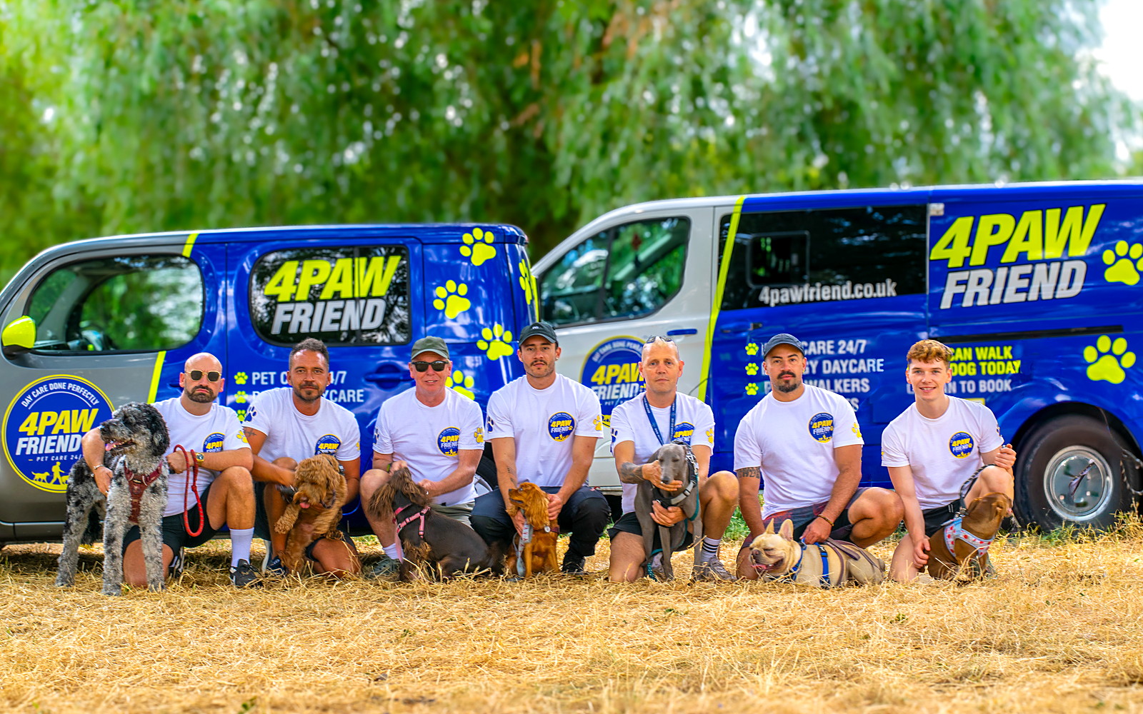 The 4 Paw Friend branded vans used for pet taxi journeys.